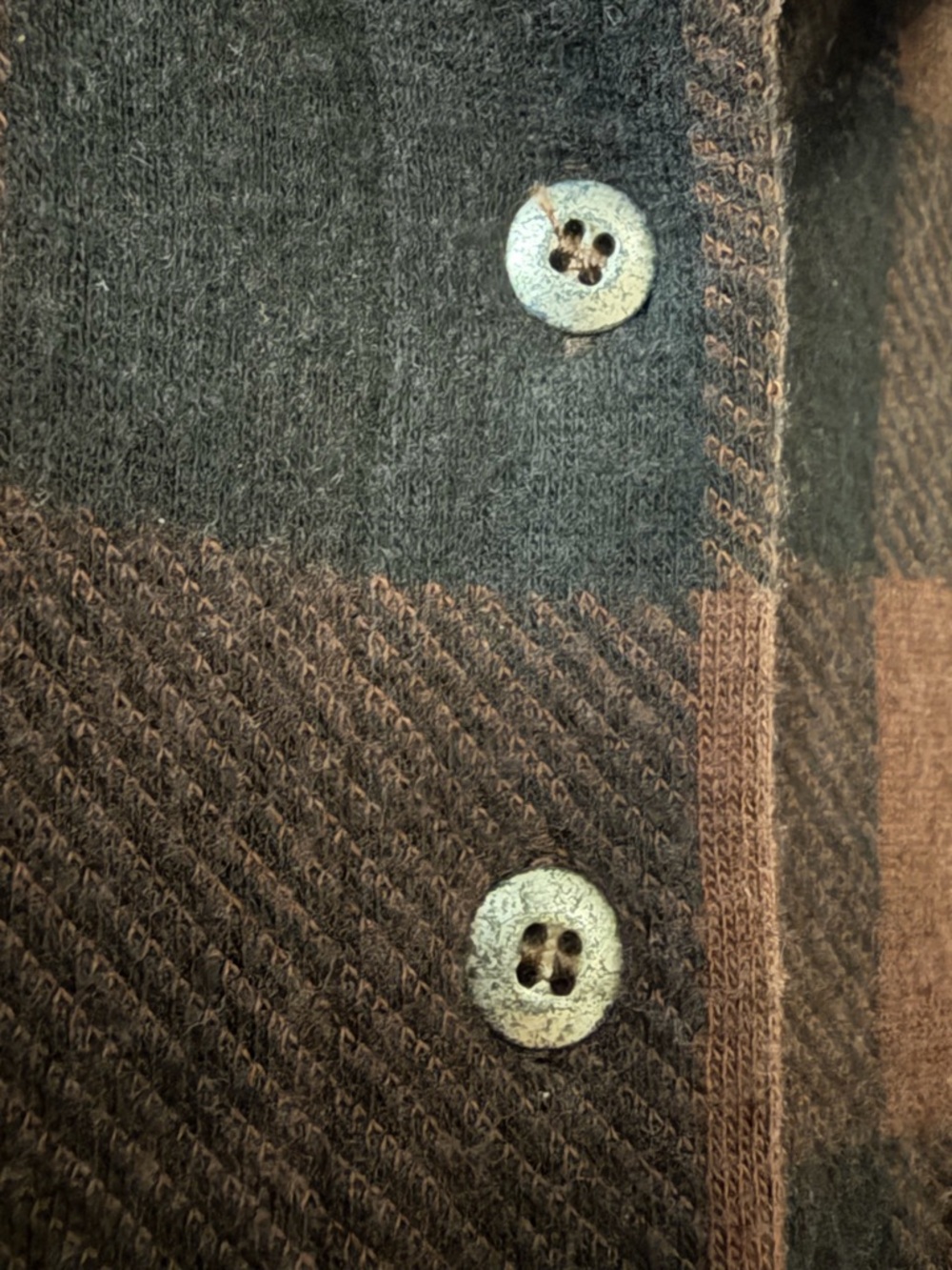 Soft Surroundings Brown Buffalo Plaid Cozy Knit Tunic Top Petite XL - Picture 6 of 11